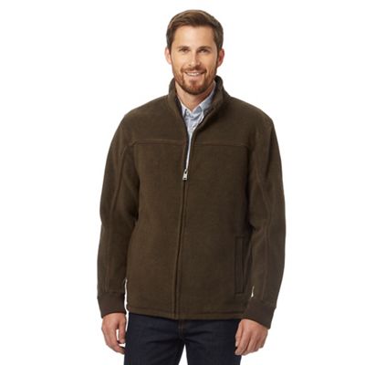 Big and tall dark brown zip through jacket